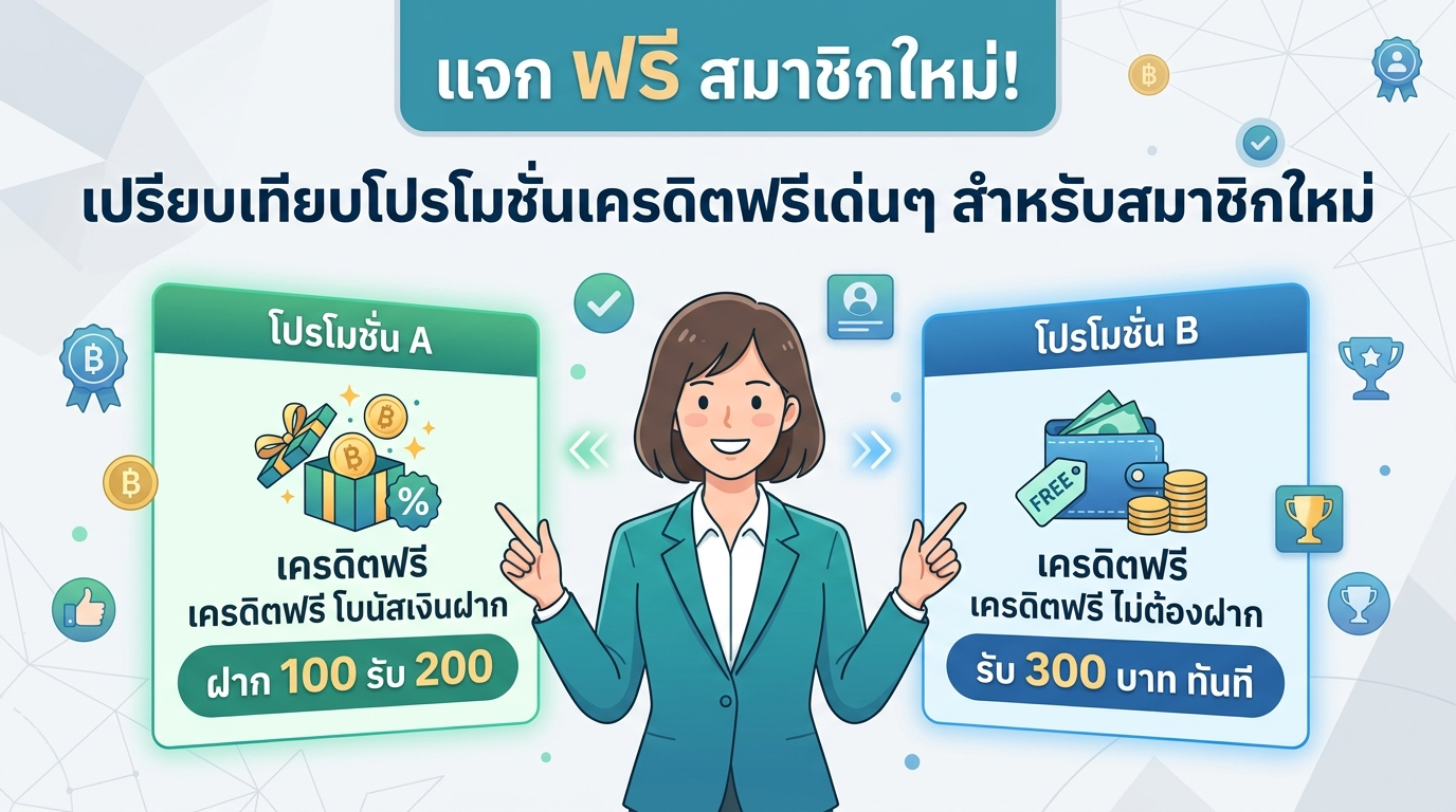 เปรียบเทียบโปรโมชั่นเครดิตฟรีเด่นๆ สำหรับสมาชิกใหม่