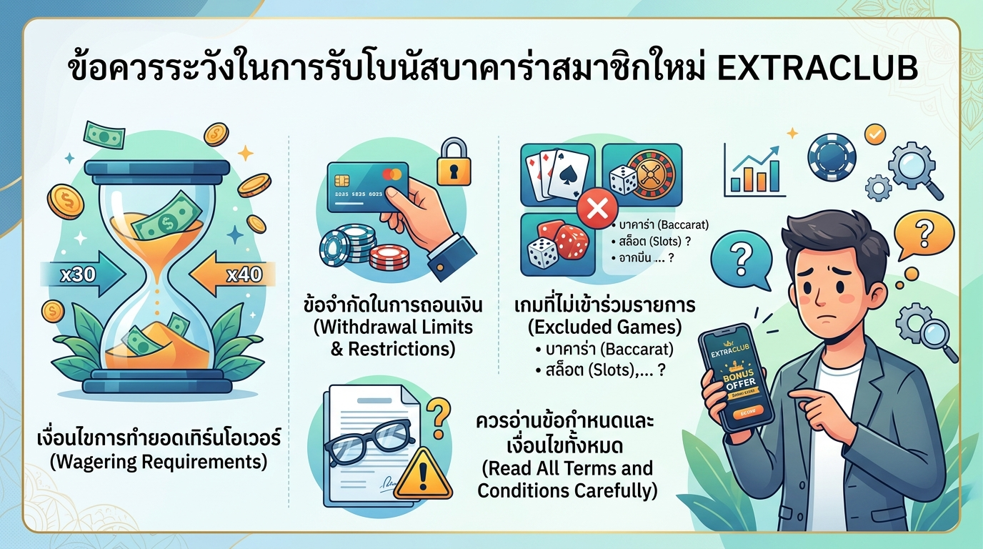 ข้อควรระวังในการรับโบนัสบาคาร่าสมาชิกใหม่ EXTRACLUB