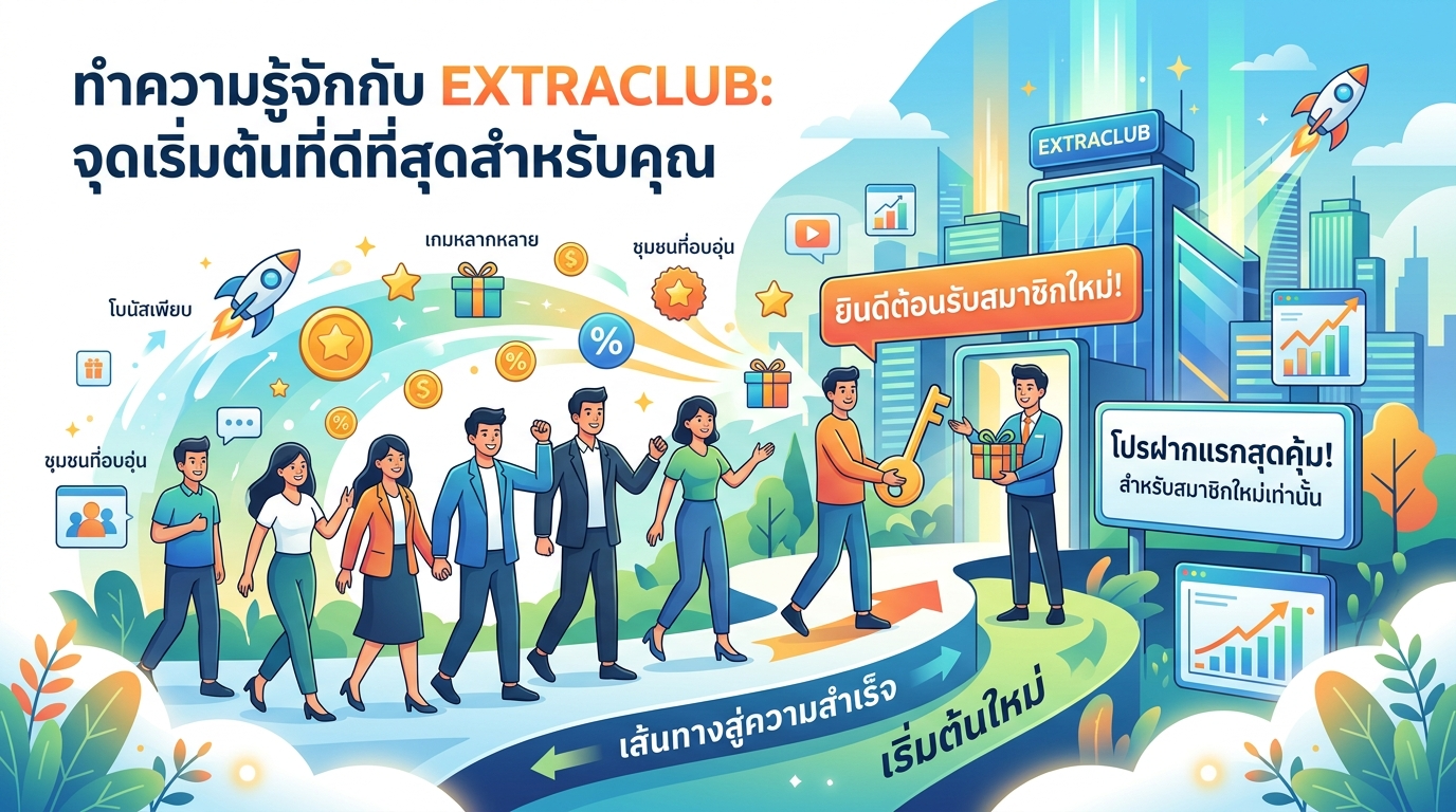 EXTRACLUB โปรฝากแรกสำหรับสมาชิกใหม่: จุดเริ่มต้นที่ดีที่สุดสำหรับคุณ