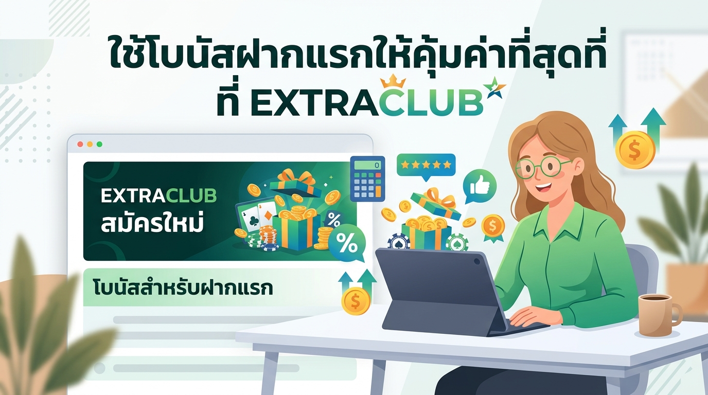 EXTRACLUB สมัครใหม่ โบนัสสำหรับฝากแรก: ใช้โบนัสฝากแรกให้คุ้มค่าที่สุดที่ EXTRACLUB