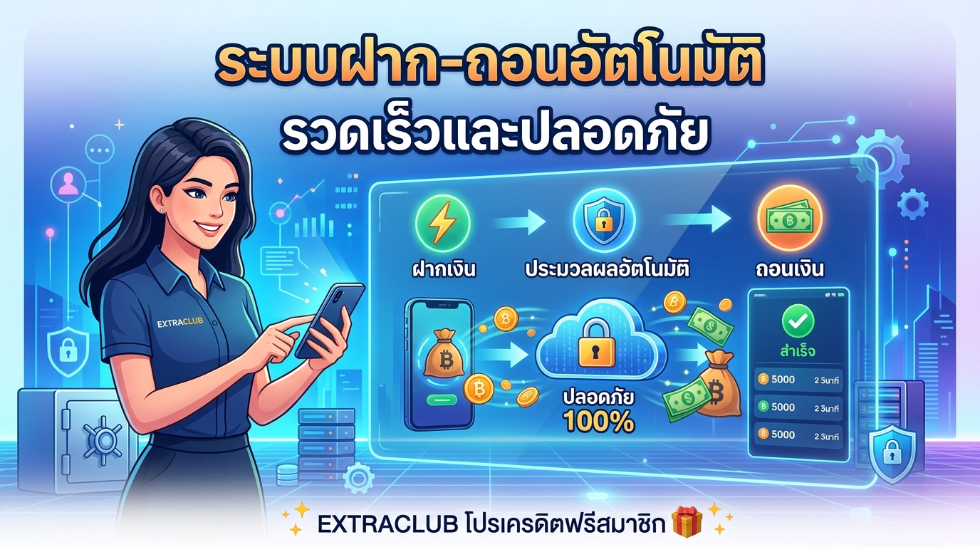 EXTRACLUB โปรเครดิตฟรีสมาชิก ระบบฝาก-ถอนอัตโนมัติ รวดเร็วและปลอดภัย