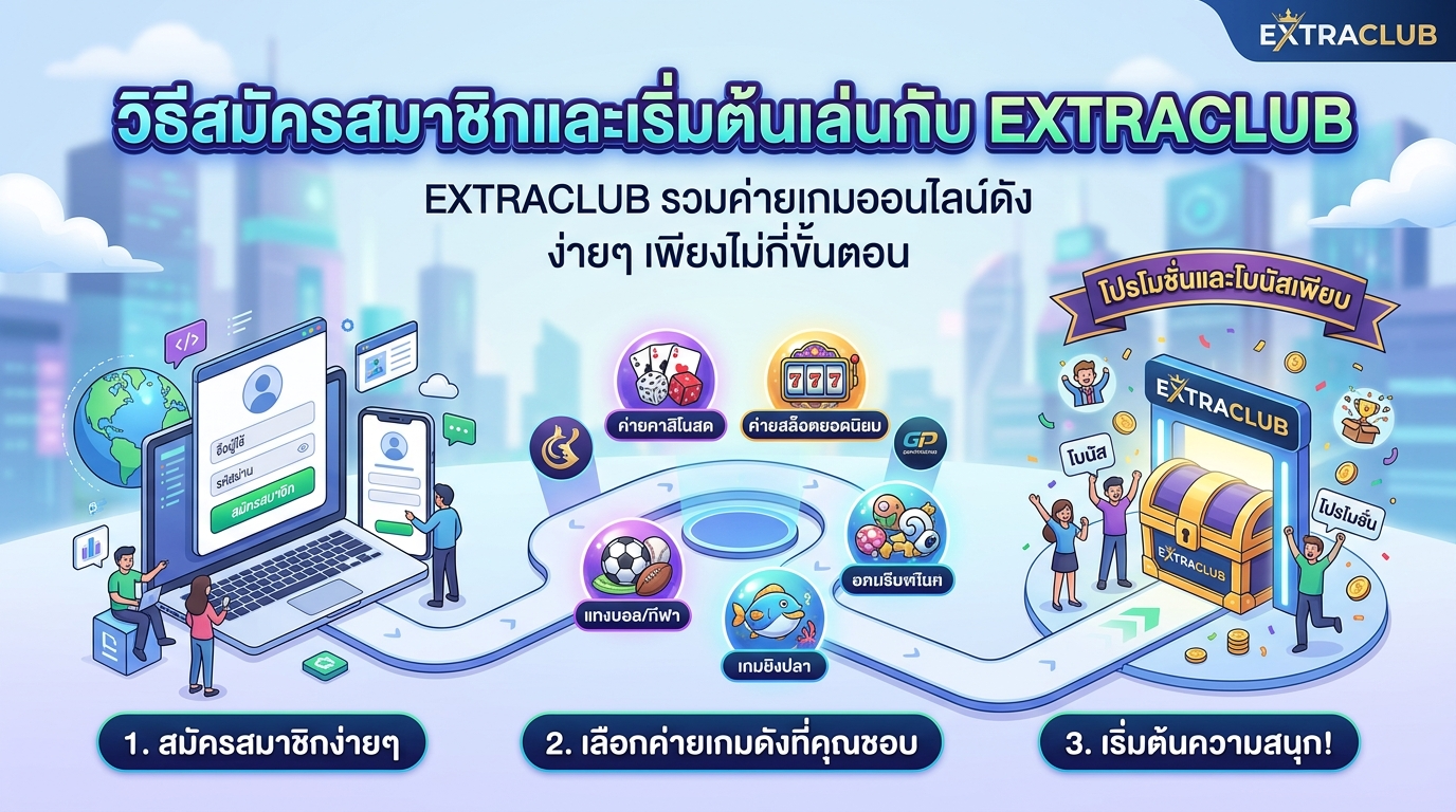 วิธีสมัครสมาชิกและเริ่มต้นเล่นกับ EXTRACLUB รวมค่ายเกมออนไลน์ดัง
